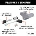 CURT - CURT Hitch Lock Set (2" Receiver, 1/2" to 2-1/2" Latch, Most 1-7/8" & 2" Lip) - Image 3