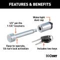 CURT - CURT 1/2" Hitch Lock (1-1/4" Receiver, Barbell, Chrome) - Image 3