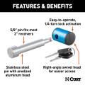 CURT - CURT 5/8" Hitch Lock (2" Receiver, Right-Angle, Stainless) - Image 3