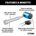 CURT - CURT 5/8" Hitch Lock (2" or 2-1/2" Receiver, Right-Angle, Chrome) - Image 3
