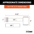CURT - CURT 1/2" Hitch Lock with 5/8" Adapter (1-1/4" or 2" Receiver, Right-Angle, Chrome) - Image 2