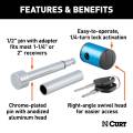 CURT - CURT 1/2" Hitch Lock with 5/8" Adapter (1-1/4" or 2" Receiver, Right-Angle, Chrome) - Image 3