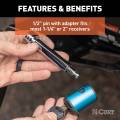 CURT - CURT 1/2" Hitch Lock with 5/8" Adapter (1-1/4" or 2" Receiver, Right-Angle, Chrome) - Image 4