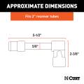 CURT - CURT 5/8" Hitch Lock (2" Receiver, Right-Angle, Chrome) - Image 2