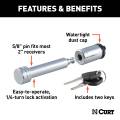 CURT - CURT 5/8" Hitch Lock (2" Receiver, Barbell, Chrome) - Image 3