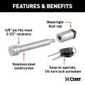 CURT - CURT 5/8" Hitch Lock (2" or 2-1/2" Receiver, Barbell, Stainless) - Image 3