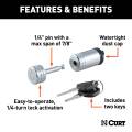 CURT - CURT Coupler Lock (1/4" Pin, 7/8" Latch Span, Barbell, Chrome) - Image 3