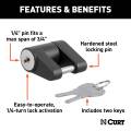 CURT - CURT Coupler Lock (1/4" Pin, 3/4" Latch Span, Padlock, Black) - Image 3