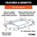 CURT - CURT 5/16" Safety Pin with 12" Chain (3" Pin Length, Packaged) - Image 3