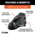 CURT - CURT 2-5/16" Channel-Mount Coupler with Easy-Lock (14,000 lbs, Black) - Image 3
