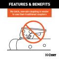 CURT - CURT QuickPin No-Latch 2" Trailer Coupler (2-1/2" Channel, 3,500 lbs) - Image 4