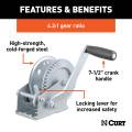 CURT - CURT Hand Crank Winch (1,200 lbs, 7-1/2" Handle) - Image 3
