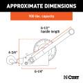 CURT - CURT Hand Crank Winch with 15' Strap (900 lbs, 6-1/2" Handle) - Image 2