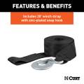 CURT - CURT Hand Crank Winch with 20' Strap (1,400 lbs, 7-1/2" Handle) - Image 6