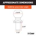 CURT - CURT 2-5/16" Trailer Ball (1-1/4" x 2-3/4" Shank, 20,000 lbs., Chrome) - Image 2
