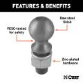 CURT - CURT 2-5/16" Trailer Ball (1-1/4" x 2-5/8" Shank, 30,000 lbs., Raw Steel) - Image 3
