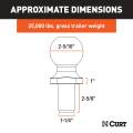 CURT - CURT 2-5/16" Trailer Ball (1-1/4" x 2-5/8" Shank, 25,000 lbs., Raw Steel) - Image 2