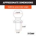 CURT - CURT 2-5/16" Trailer Ball (1-1/4" x 2-5/8" Shank, 15,000 lbs., Chrome, Packaged) - Image 2