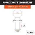 CURT - CURT 2" Trailer Ball (1-1/4" x 2-5/8" Shank, 10,000 lbs, Chrome) - Image 2