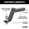 CURT - CURT Loaded Ball Mount with 2" Ball (2" Shank, 7,500 lbs., 6" Drop) - Image 3