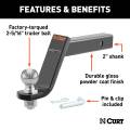 CURT - CURT Loaded Ball Mount with 2-5/16" Ball (2" Shank, 7,500 lbs., 6" Drop) - Image 3