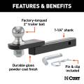 CURT - CURT Towing Starter Kit with 2" Ball (1-1/4" Shank, 3,500 lbs, 3/4" Rise) - Image 3