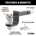 CURT - CURT Towing Starter Kit with 2" Ball (1-1/4" Shank, 3,500 lbs, 3-1/4" Drop) - Image 3