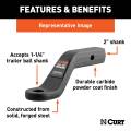 CURT - CURT Forged Ball Mount (2" Shank, 17,000 lbs., 2" Drop, 8-1/2" Long) - Image 4