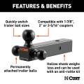 CURT - CURT Multi-Ball Mount (2-1/2" Hollow Shank, 1-7/8", 2" & 2-5/16" Black Balls) - Image 3