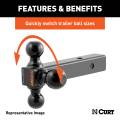 CURT - CURT Multi-Ball Mount (2-1/2" Hollow Shank, 1-7/8", 2" & 2-5/16" Black Balls) - Image 4