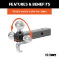 CURT - CURT Multi-Ball Mount with Hook (2" Solid Shank, 1-7/8", 2" & 2-5/16" Chrome Balls) - Image 5