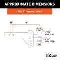 CURT - CURT Slim Adjustable Channel Mount with Dual Ball (2" Shank, 10K, 3-3/4" Drop) - Image 2