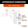 CURT - CURT Adjustable Channel Mount with Hook & Step Dual-Ball - 2" Shank, 14K, 6" Drop - Image 5