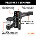 CURT - CURT Adjustable Channel Mount with 2-5/16" Ball & Pintle (2" Shank, 13,000 lbs.) - Image 3