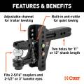 CURT - CURT Adjustable Channel Mount with 2-5/16" Ball & Pintle (2-1/2" Shank, 20,000 lbs.) - Image 3