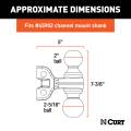 CURT - CURT Replacement Dual-Ball for Adjustable Channel Mount (Fits 45902, 45927) - Image 2