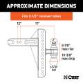 CURT - CURT Adjustable Channel Mount, Dual Ball (2-1/2" Shank, 20,000 lbs., 10-3/8" Drop) - Image 2