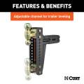 CURT - CURT Adjustable Channel Mount with Dual Ball (3" Shank, 21,000 lbs., 10-5/8" Drop) - Image 4