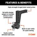 CURT - CURT Deep-Drop Adjustable Trailer Hitch Ball Mount with Dual Ball, 2" Shank, 15K - Image 3