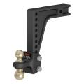 CURT - CURT HD Deep-Drop Adjustable Hitch Ball Mount with Dual Ball, 2-1/2" Shank, 20K - Image 1