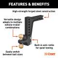 CURT - CURT HD Deep-Drop Adjustable Hitch Ball Mount with Dual Ball, 2-1/2" Shank, 20K - Image 3