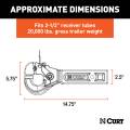 CURT - CURT Receiver-Mount Pintle Hook (2-1/2" Shank, 20,000 lbs., 2-1/2" Lunette Rings) - Image 2