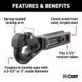 CURT - CURT Receiver-Mount Pintle Hook (2-1/2" Shank, 20,000 lbs., 2-1/2" Lunette Rings) - Image 3