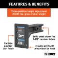 CURT - CURT Adjustable Pintle Mount (2-1/2" Shank, 20,000 lbs., 7-1/4" High, 10-3/4" Long) - Image 3