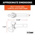 CURT - CURT SecureLatch Receiver-Mount Pintle Hook (2" Shank, 14K, 2-1/2" or 3" Lunette) - Image 2