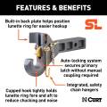 CURT - CURT SecureLatch Receiver-Mount Pintle Hook (2" Shank, 14K, 2-1/2" or 3" Lunette) - Image 3