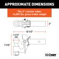 CURT - CURT SecureLatch Receiver-Mount Ball & Pintle Hitch (2" Shank, 2-5/16" Ball, 14K) - Image 2