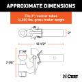 CURT - CURT SecureLatch Receiver-Mount Ball & Pintle Hitch (2" Shank, 2" Ball, 14K) - Image 2