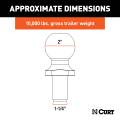 CURT - CURT Replacement SecureLatch 2" Pintle Ball (10,000 lbs, 1-1/4" Shank) - Image 2