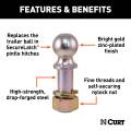 CURT - CURT Replacement SecureLatch 2" Pintle Ball (10,000 lbs, 1-1/4" Shank) - Image 3